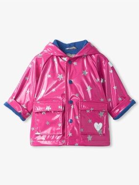 Hatley Kids Pink Star-Print Hooded Rain Jacket